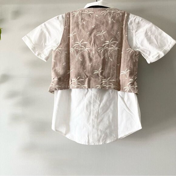 NWT H&M 4-piece Dressy Set - Beige/Palm trees - Picture 4 of 7